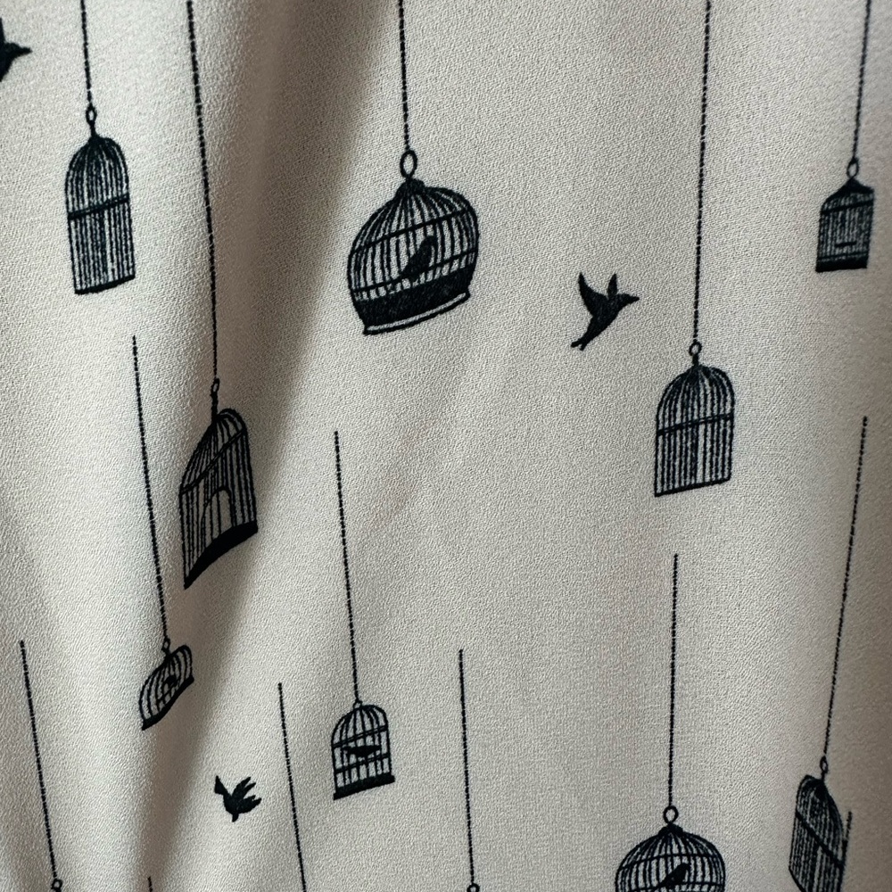 City Streets Birdcage Print Off Shoulder Midi Dress - Picture 4 of 5